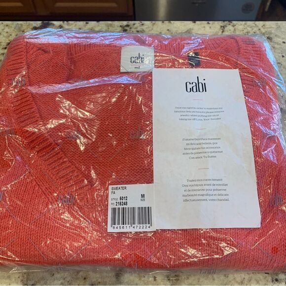 Cabi Knit Siren Vest Sleeveless Red Orange Size Medium - Picture 11 of 13